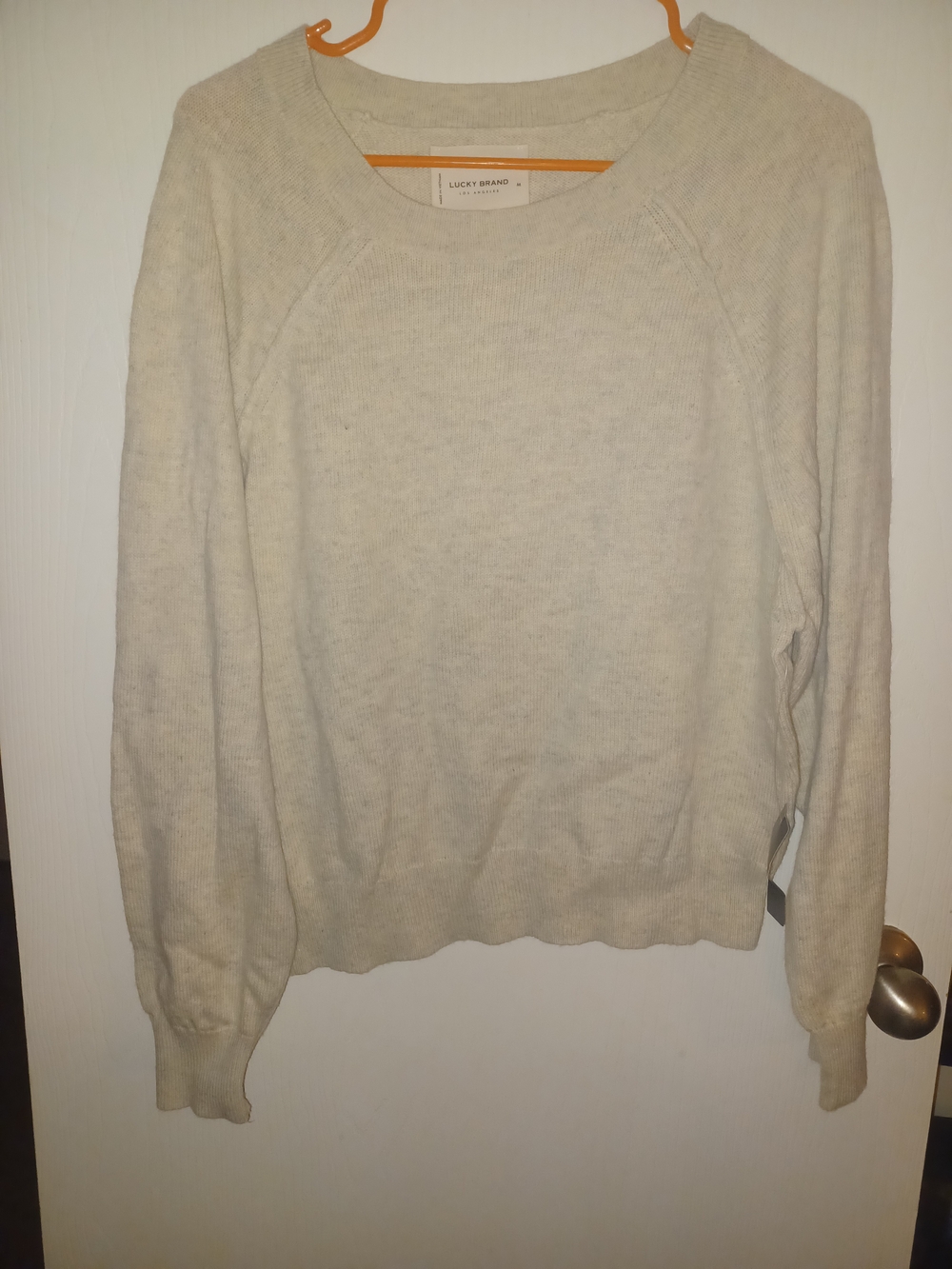 Lucky Brand Light Cream Scoop Neck Sweater